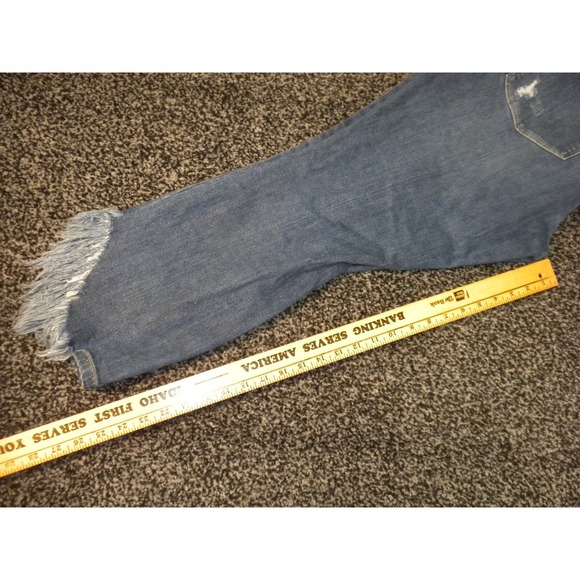 Judy Blue Jeans 20W Blue Denim Mid Rise Distressed‎ Thrash Hem Skinny JB8821 - Picture 14 of 15